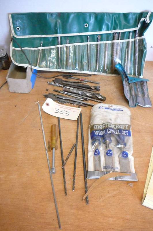 lot 353 image: Drill Bits, Chisels, Wood Bits