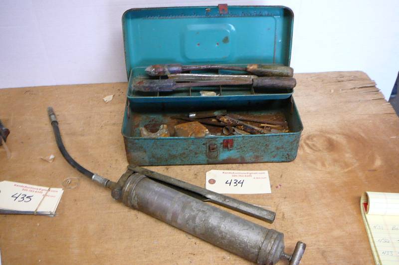 lot 434 image: Grease Guns  Tool Box