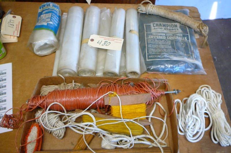 lot 480 image: Plastic Sheeting, Cords, String
