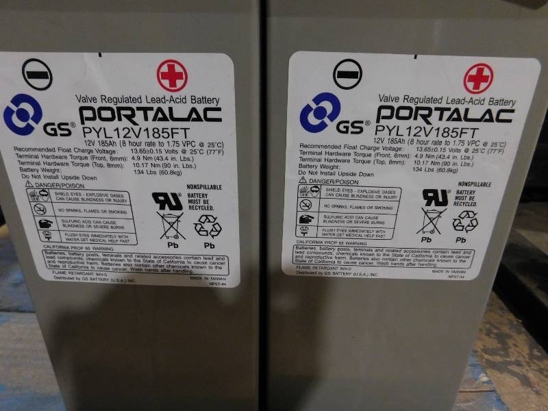 Two GS Ply 12V 185FT Batteries