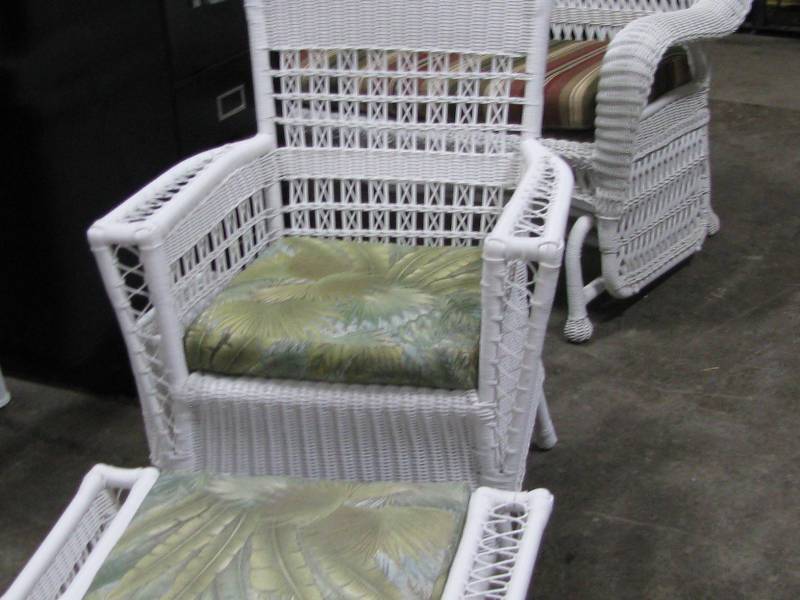 Wicker Chair & Ottoman