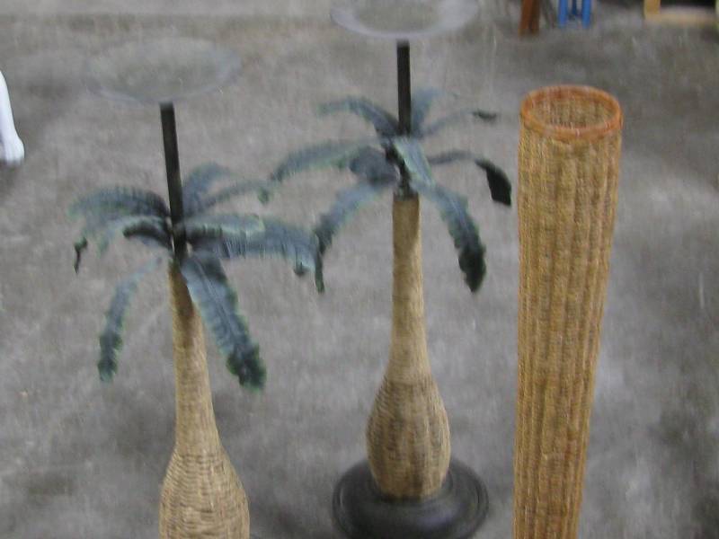 Wicker Candle Holders & Umbrella Stand