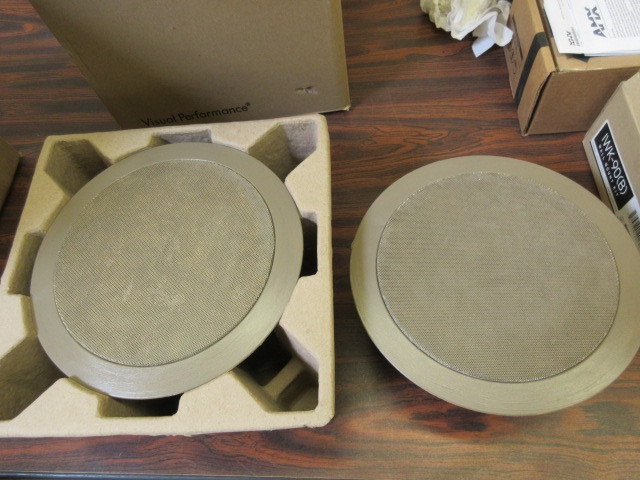 lot 608 image: PAIR OF BROWN SPEARKERCRAFT CEILING SPEAKERS