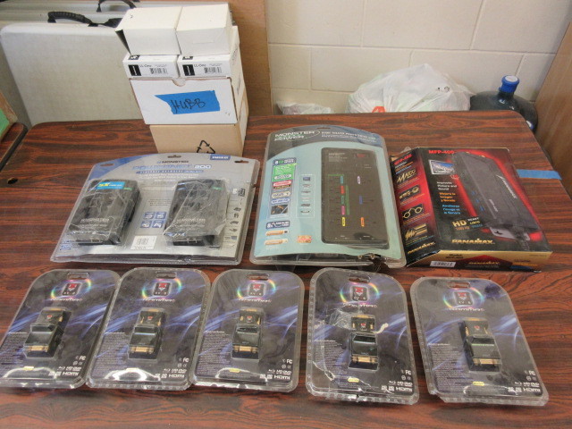 lot 633 image: VIDEO CONVERTERS, POWER STRIP AND MORE