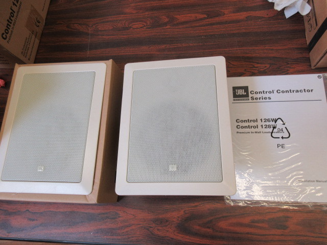 lot 613 image: PAIR OF JBL CONTROL 126W IN-WALL LOUDSPEAKERS