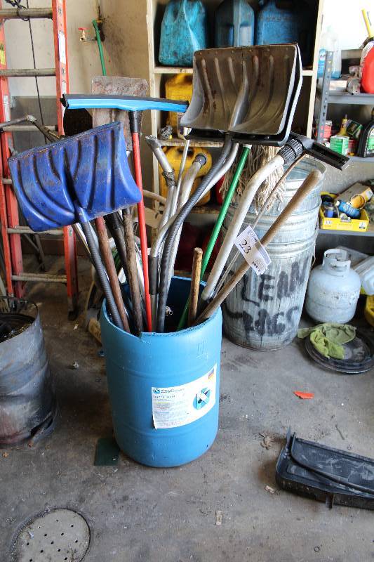 lot 23 image: Yard Tools - Snow Shovels, Vac Hoses, And More