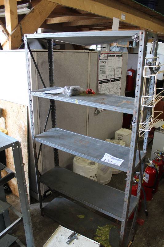 lot 134 image: 4-Shelf Metal Shelving Unit
