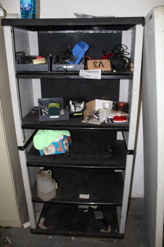 lot 190 image: 4-Shelf Shelving Unit w Contents