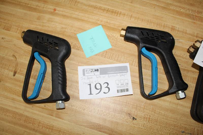 lot 193 image: Lot of (2) MTM Hydro Iride 4500 psi Ice Dam Auto-on Pressure Washer Spray Handles