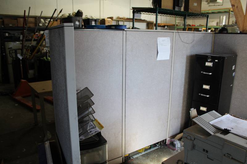 lot 257 image: Lot of (6) Cubicle Panels, Overhead Storage Cabinets