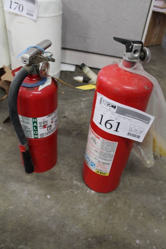 lot 161 image: Lot of (2) Fire Extinguishers - Halon 1211, Dry Chemical