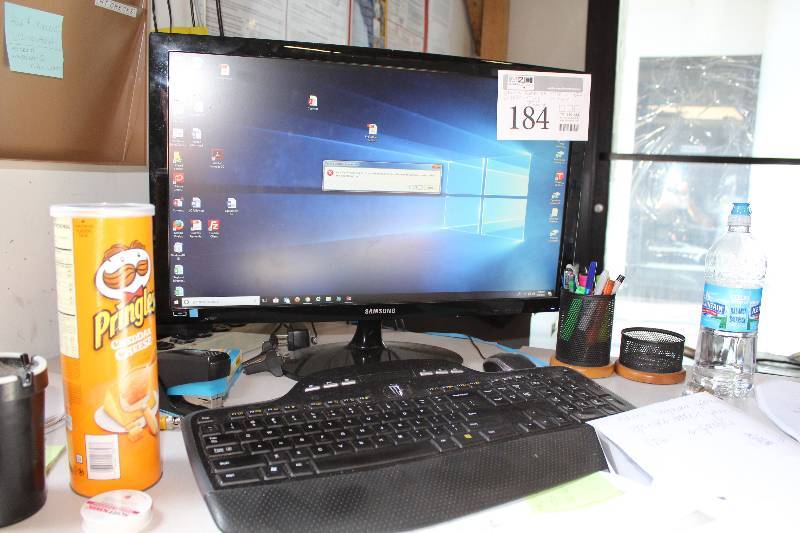 lot 184 image: Desktop Computer System w CyberPower Battery Backup, Samsung 24in. Monitor, Keyboard, Mouse