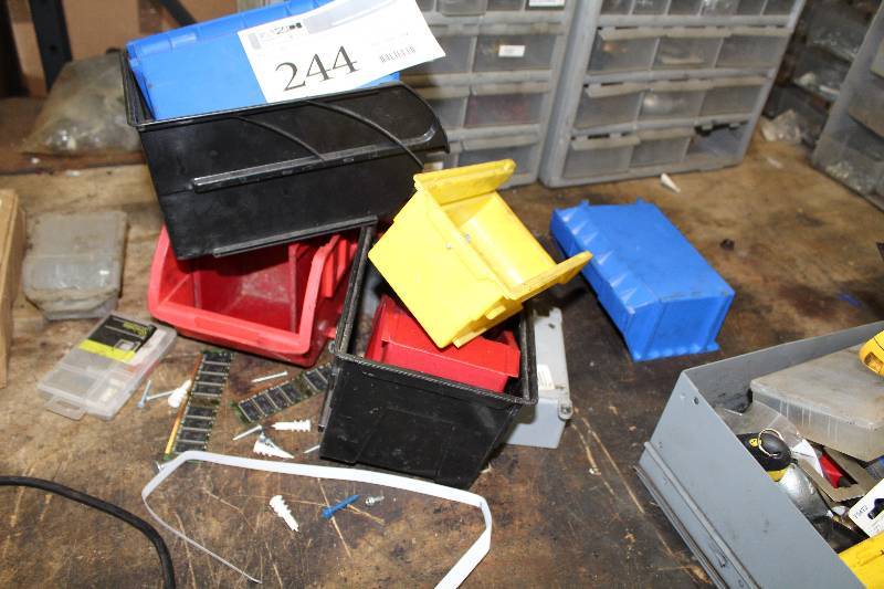 lot 244 image: Lot of (13) Plastic Organizer Bins