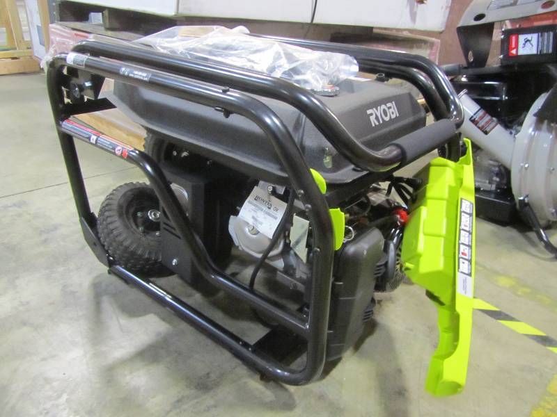 lot 3 image: Ryobi 7,000-Watt Gasoline Powered Electric Start Portable Generator with Honda GX390 Engine