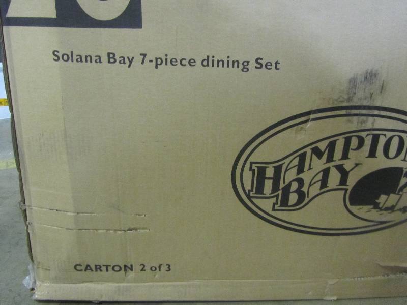 lot 22 image: Hampton Bay Solana Bay dining Set (3 chairs--carton 2 of 3)