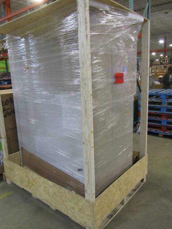 lot 23 image: Aquatic Everyday 60 in. x 36 in. x 79 in. Center Drain Left Seat 1-Piece Shower Stall in White