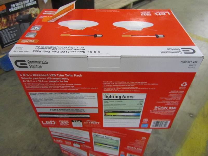 lot 73 image: Commercial Electric 5 in. and 6 in. White Integrated LED Recessed Trim, 2700K (2-Pack) (lot of 3)