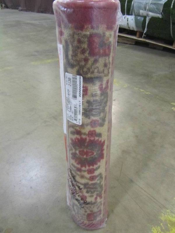 lot 85 image: Ottomanson Traditional Floral Design Dark Red 1 ft. 10 in. x 7 ft. Non-Skid Runner