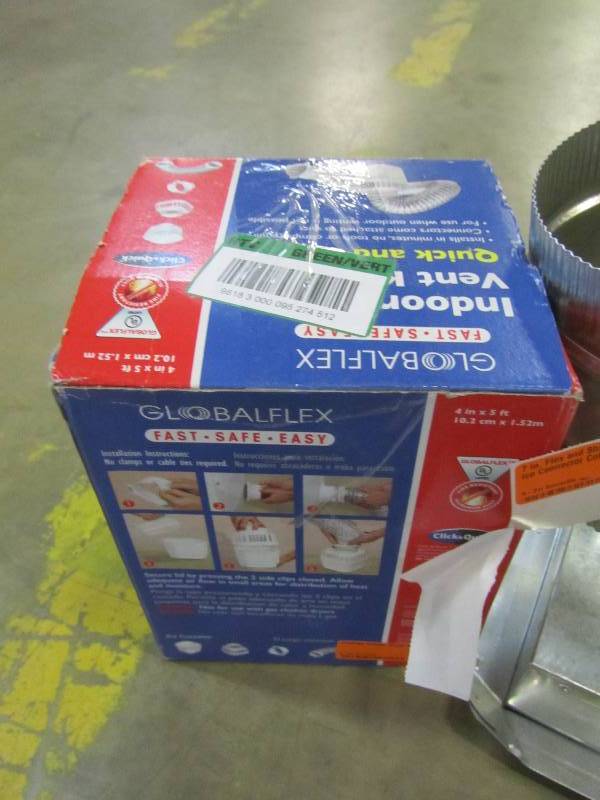 lot 92 image: Master Flow 14 in. x 14 in. to 12 in. Ceiling Register Box, Speedi-Products 7 in. Flex and Sheet Metal Duct Splice Connector Collar, Dundas Jafine ProFlex Indoor Dryer Vent Kit