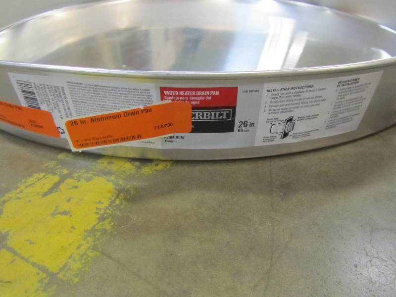 lot 93 image: Everbilt 26 in. Aluminum Drain Pan, Behrens 3 Gal. Galvanized Steel Utility Pan