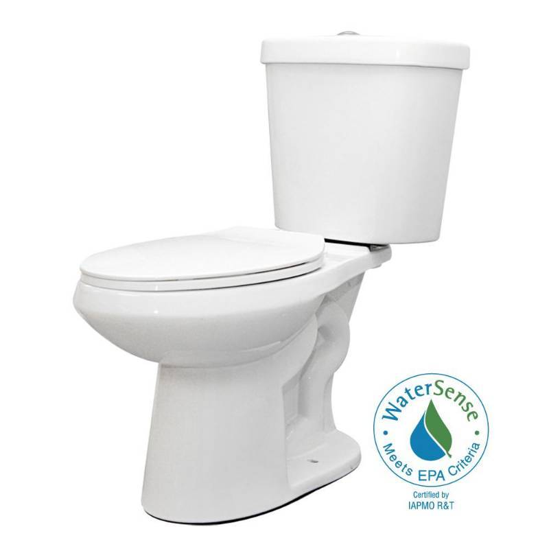 lot 14 image: Glacier Bay 2-piece 1.1 GPF1.6 GPF Dual Flush Round Toilet in White