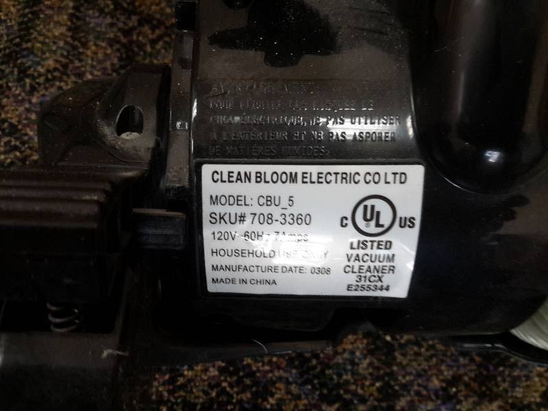 lot 13 image: Model CBU 5, Clean Bloom Electric Broom