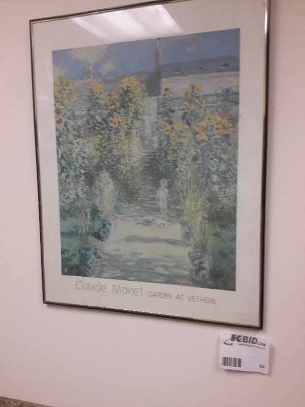 lot 64 image: Claude Monet picture.  GARDEN AT Vethelm
