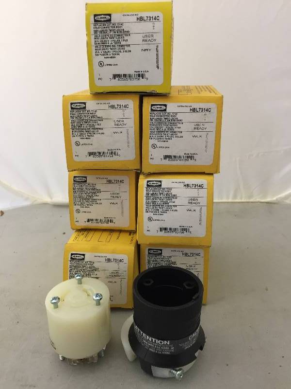 lot 17 image: 7 Hubbell Plug End HBL7314C New in Box