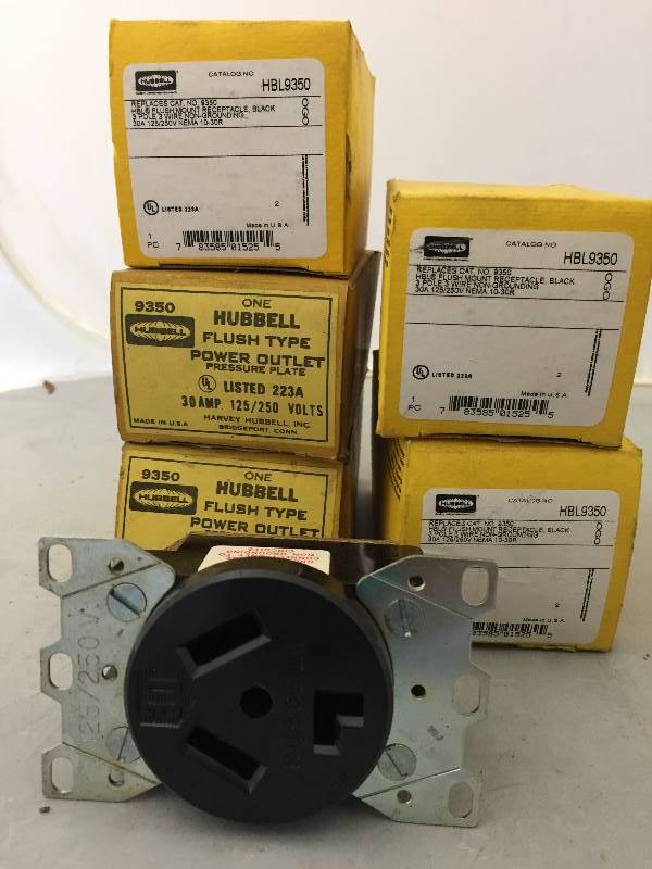 lot 18 image: 5 Hubbell HBL9350 Flush Mount Receptacle