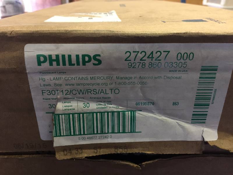 lot 21 image: 30 Philips Fluorescent Light Bulbs NEW
