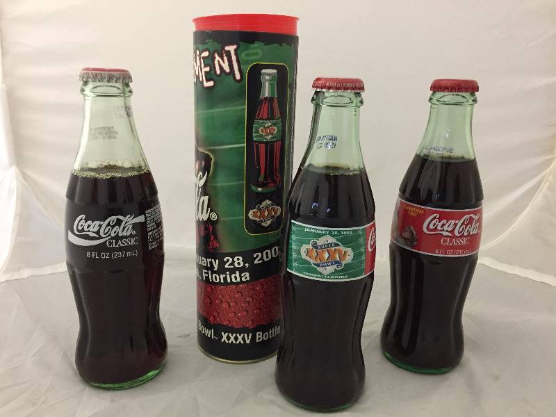 lot 36 image: Superbowl XXXV Coca Cola Bottle & More