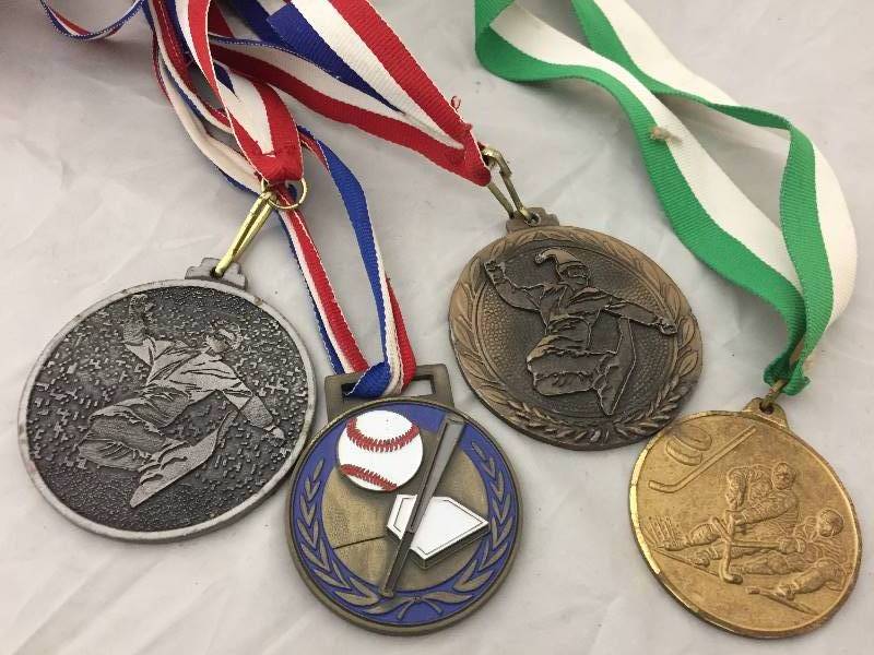 lot 51 image: Sports Metals on Ribbons