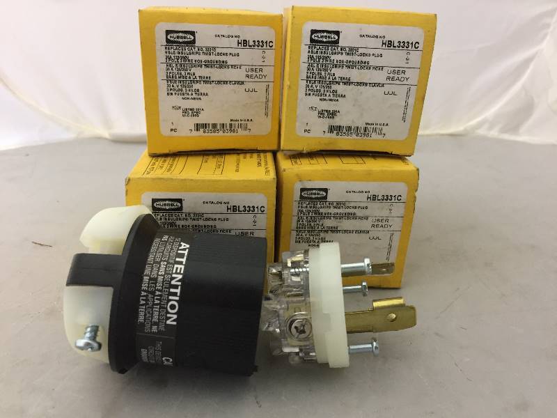 lot 59 image: 4 Hubbell HBL3331C Plug