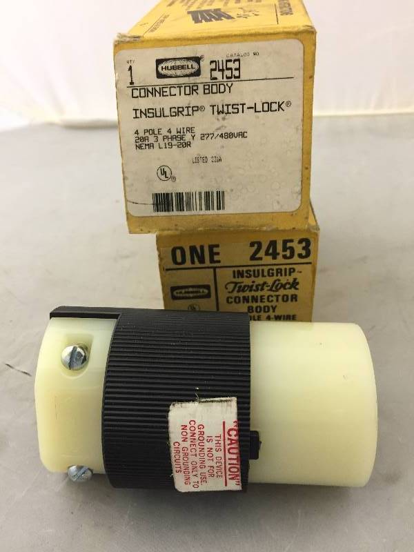 lot 60 image: 2 Hubbell HBL2453 Connector Body