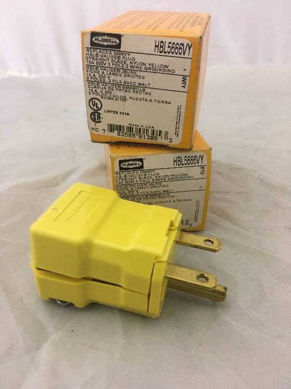 lot 127 image: Hubbell HBL5666VY Plug Yellow