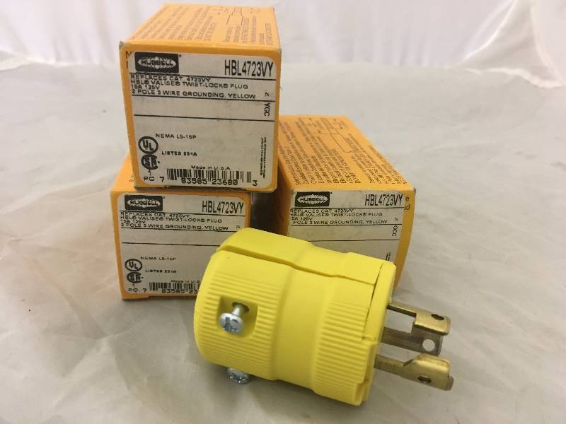 lot 130 image: Hubbell HBL4723VY Twist Lock Plug