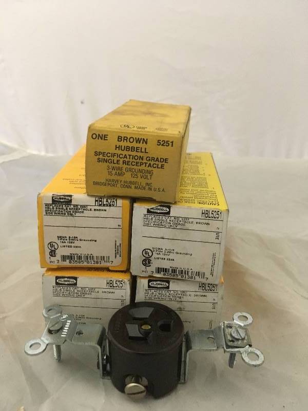 lot 155 image: Hubbell HBL5251 Single Receptacle