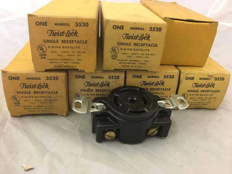 lot 156 image: Hubbell HBL3520 Twist Lock Single Receptacle