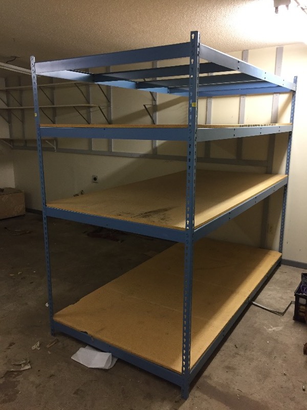 lot 5 image: Metal Frame Shelves w Wood Decking - LARGE