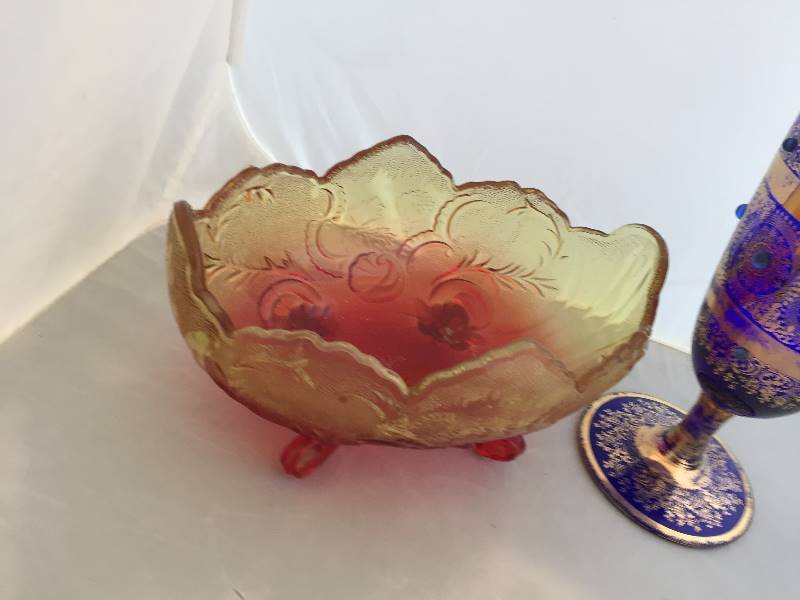lot 172 image: Carnival & Decorative Dish & Chalice