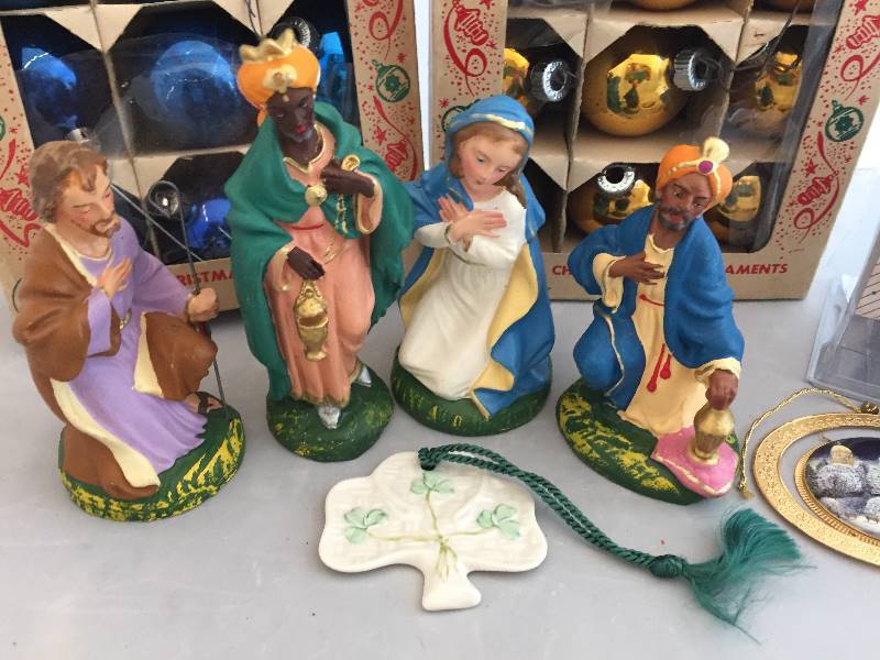 lot 174 image: Vintage Ornamets, Nativity, More