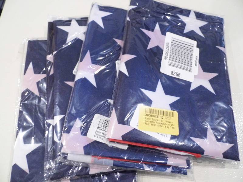 lot 43 image: Lot of 4 New American Flags