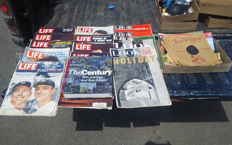 lot 42 image: Lot Of Vintage LIFE & LOOK Magazines, Century Book ($60), Old Record Albums
