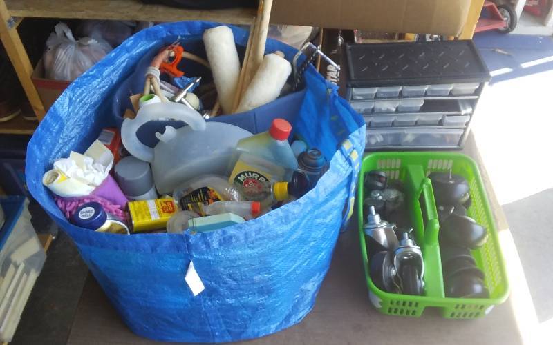 lot 21 image: Lot Of Tools, Painting, Hardware, Cleaning Supplies 4-Nice Casters