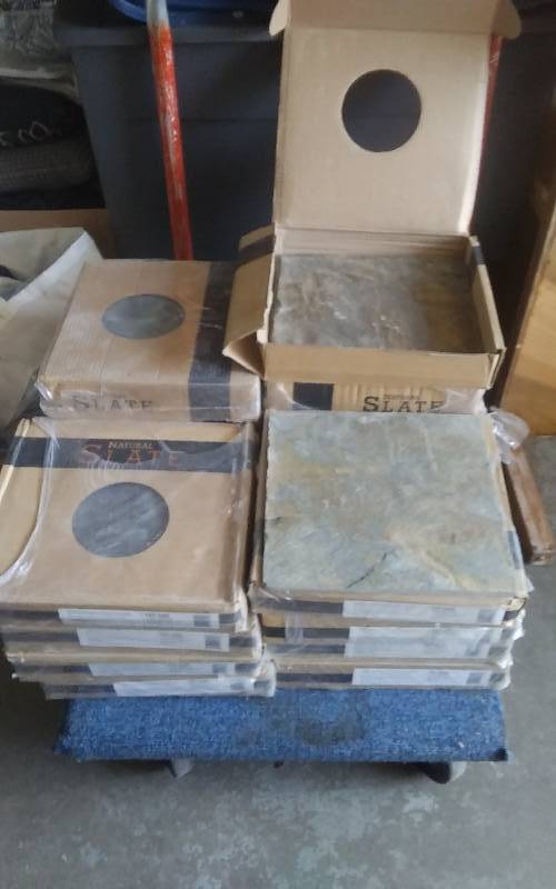 lot 15 image: Lot Of Natural Slate Tiles 12x12 (93-PiecesSq, Ft,)