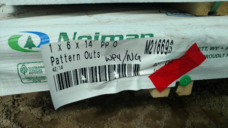 1x6x14 Ponderosa Knotty Pine Dual Pattern Tongue and Groove Outs