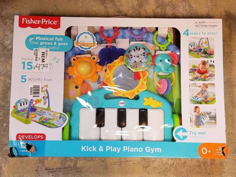 lot 474 image: Fisher-Price Kick & Play Piano Activity Gym - Blue