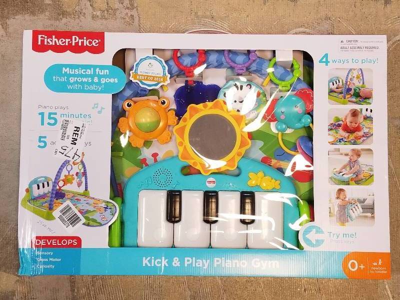 lot 475 image: Fisher-Price Kick & Play Piano Activity Gym - Blue