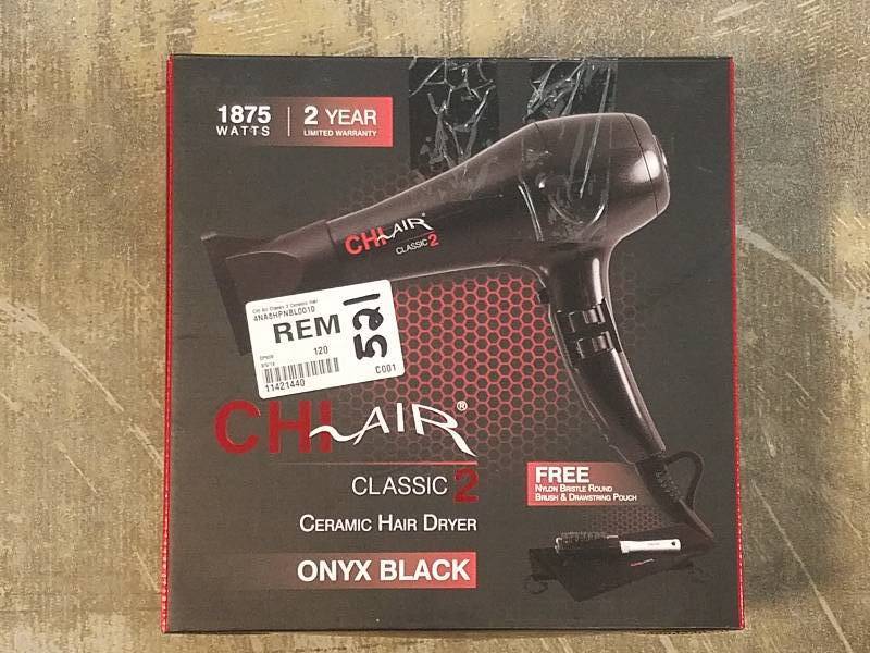 lot 521 image: CHI Air Classic 2 Ceramic Hair Dryer - Black