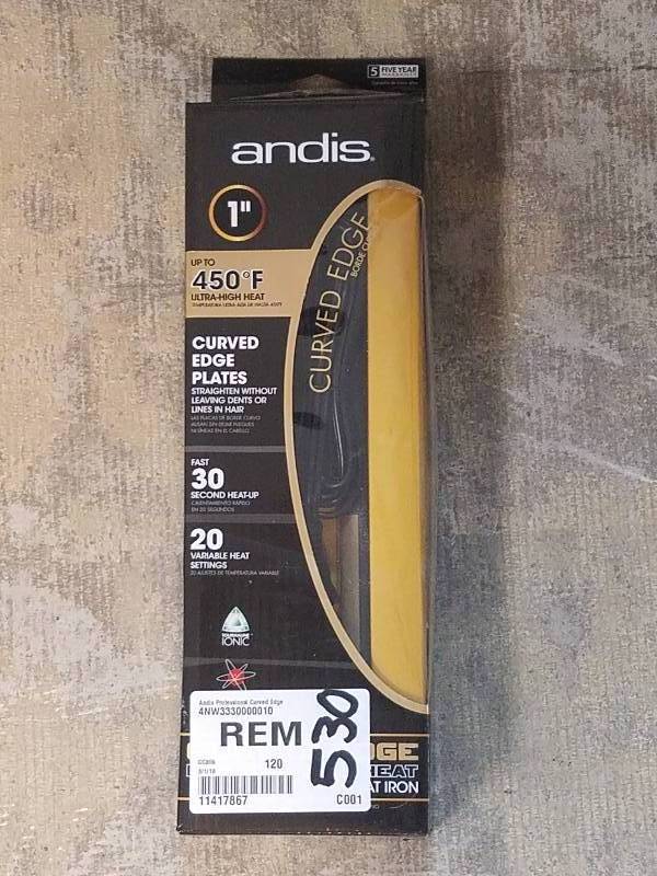lot 530 image: Andis Professional Curved Edge 1 Flat Iron